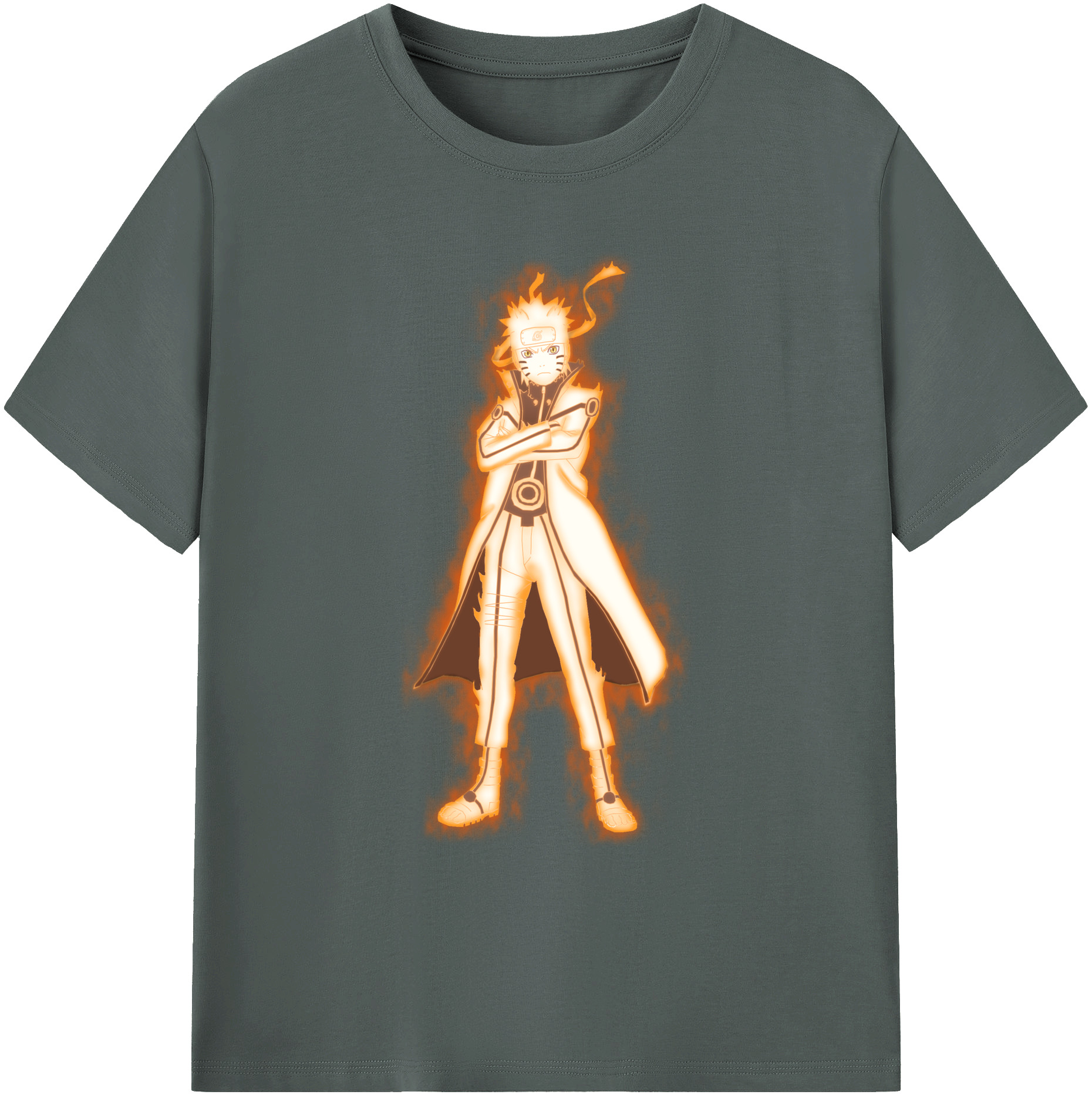 （画像用） NARUTO -ナルト- うずまき ナルト Uzumaki Naruto 綿100％ メンズ半袖Tシャツ｜肌触りやわらか＆通気性
